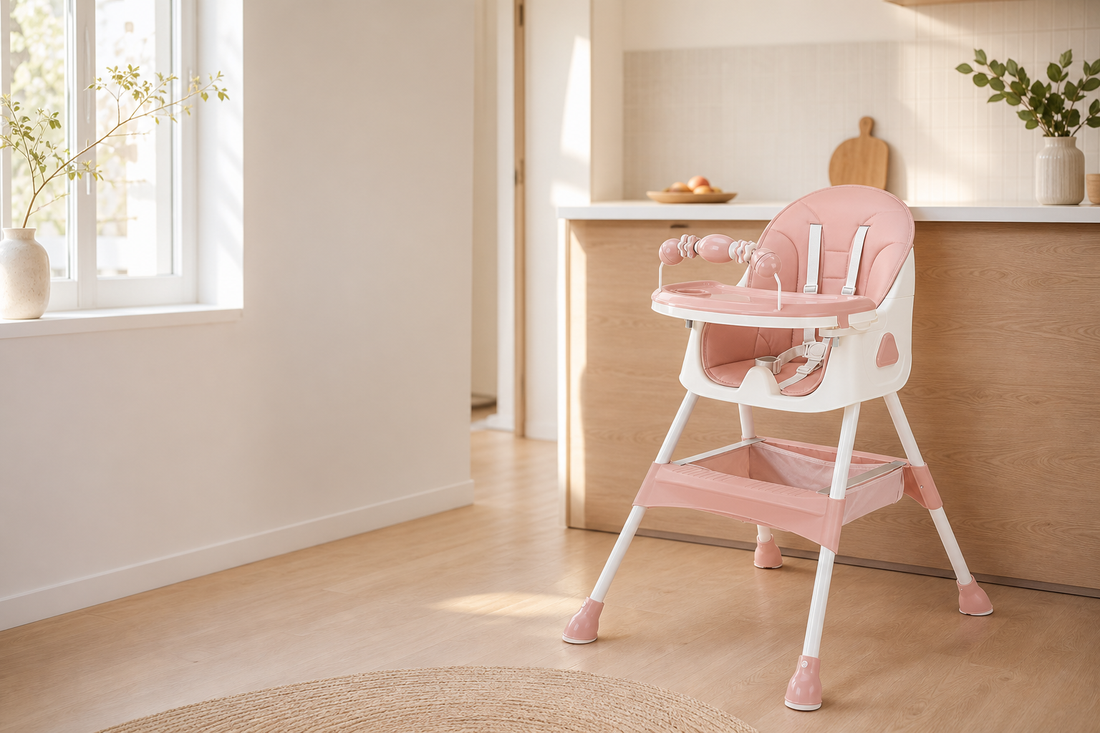 Chaise haute bébé pliable E500 NIDOMEA — 05 banner accueil rose