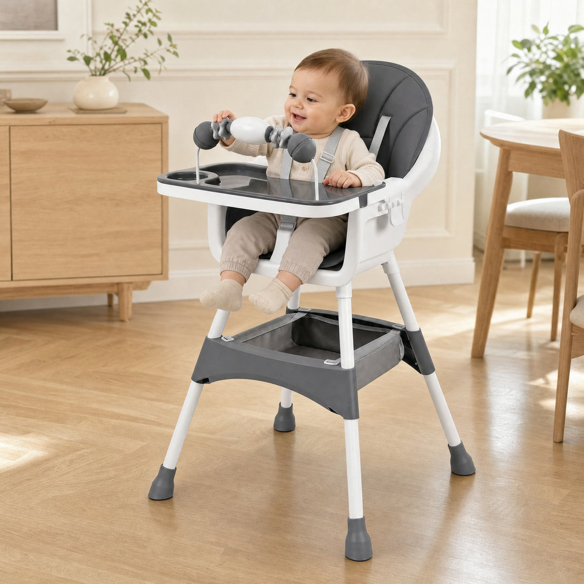 Bébé se balance dans sa chaise haute : normal ou pas ?