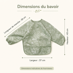 Cotes du bavoir vert sauge botanique : 43 cm de haut, 37 de large, manches de 39 cm