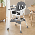 Chaise haute évolutive Confort gris, panier de rangement sous l’assise