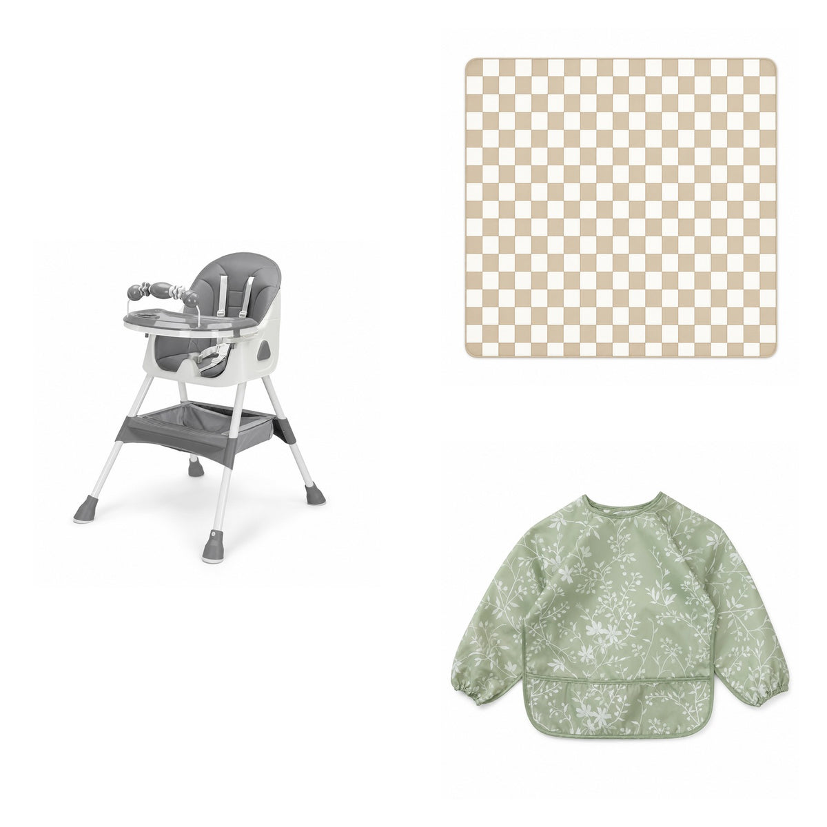Pack Essentiel NIDOMEA en coloris gris : les articles du pack sur fond blanc
