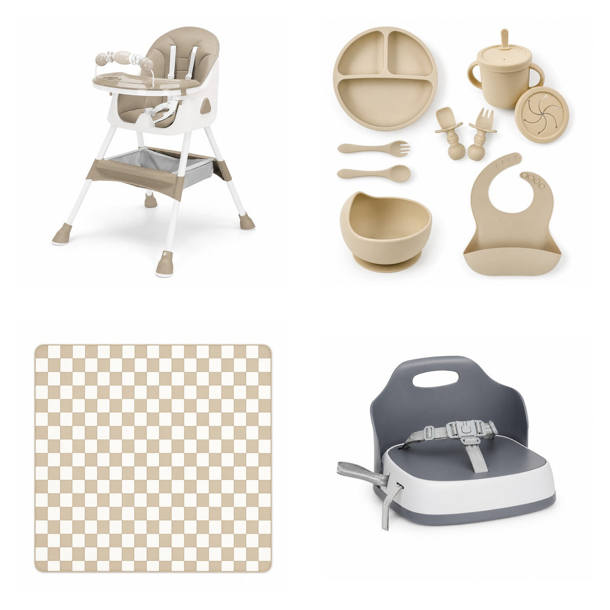 Pack Nomade NIDOMEA en coloris beige : les articles du pack sur fond blanc