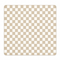 Tapis de repas imperméable 130 × 130 cm, motif damier beige